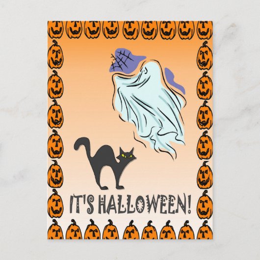 Ghosted halloween postkarte (Vorderseite)
