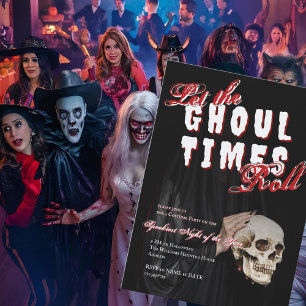 Ghosted Halloween Skeleton Kostüm Party Skull Einladung