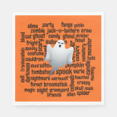 Ghosted Halloween Word Cloud Serviette (Vorderseite)
