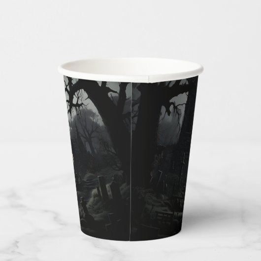 Ghosted Hexches Manor Halloween Pappbecher (Rechts)