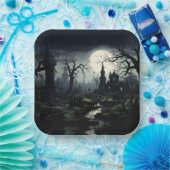 Ghosted Hexches Manor Halloween Pappteller (Party)