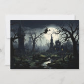 Ghosted Hexches Manor Halloween-Party Einladung (Rückseite)