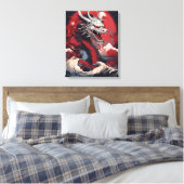 Ghosted japanischer Drache Leinwanddruck (Insitu (Schlafzimmer))