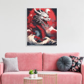 Ghosted japanischer Drache Leinwanddruck (Insitu (Wohnzimmer))
