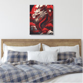 Ghosted japanischer Drache Leinwanddruck (Insitu (Schlafzimmer))