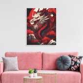 Ghosted japanischer Drache Leinwanddruck (Insitu (Wohnzimmer))