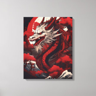 Ghosted japanischer Drache Leinwanddruck