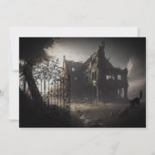 Ghosted Mansion Halloween-Party Einladung (Rückseite)