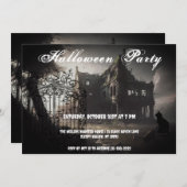 Ghosted Mansion Halloween-Party Einladung (Vorne/Hinten)