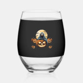 Ghosted Sloths Midnight Haunt Classic T - Shirt Weinglas Ohne Stiel (Vorderseite)