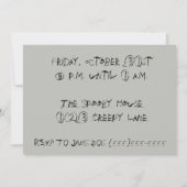 Ghosted Spuk House grungy Spooky Monochrome Einladung (Rückseite)