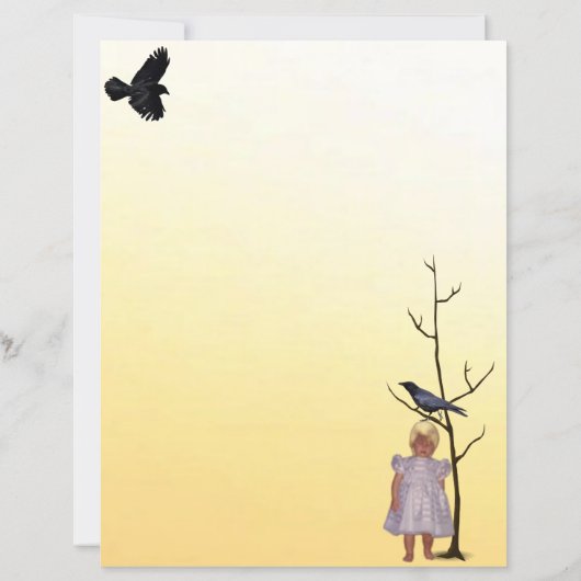 Ghosted Talia mit Raven Halloween Stationery (Rückseite)