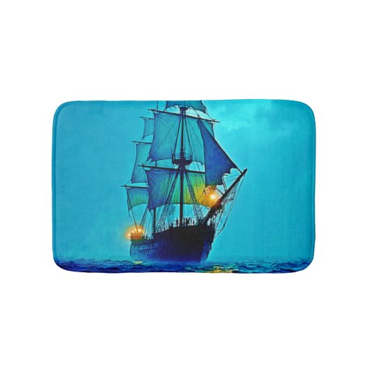 Ghosted Tall Ship Sea Voyage Design Badematte (Vorderseite)