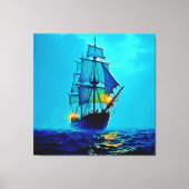 Ghosted Tall Ship Sea Voyage Design Leinwanddruck (Vorderseite)