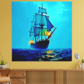 Ghosted Tall Ship Sea Voyage Design Leinwanddruck (Insitu (Wohnzimmer))