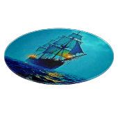 Ghosted Tall Ship Sea Voyage Design Schneidebrett (Ecke)