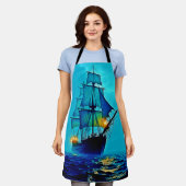 Ghosted Tall Ship Sea Voyage Design Schürze (Getragen)