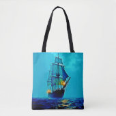 Ghosted Tall Ship Sea Voyage Design Tasche (Vorderseite)