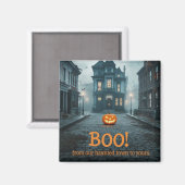 Ghosted Town Square Halloween Design Magnet (Vorderseite/Rückseite)