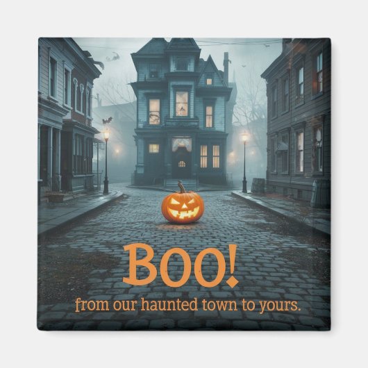 Ghosted Town Square Halloween Design Magnet (Vorne)