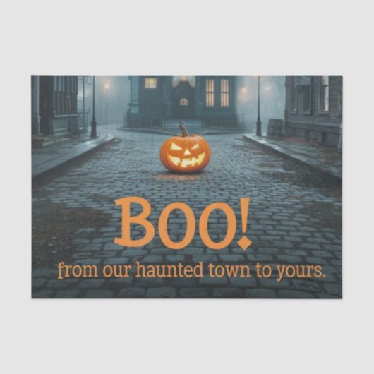 Ghosted Town Square Halloween Design Seidenpapier (Vorderseite)