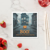 Ghosted Town Square Halloween Design Serviette (Beispiel)