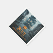 Ghosted Town Square Halloween Design Serviette (Ecke)