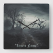 Ghosted Trail Quadratische Wanduhr (Vorderseite)