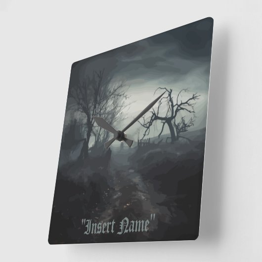 Ghosted Trail Quadratische Wanduhr (Winkel)