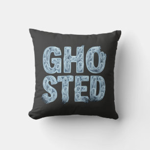 Ghosted Translucent Ghost-Typografie Lustiger Dati Kissen