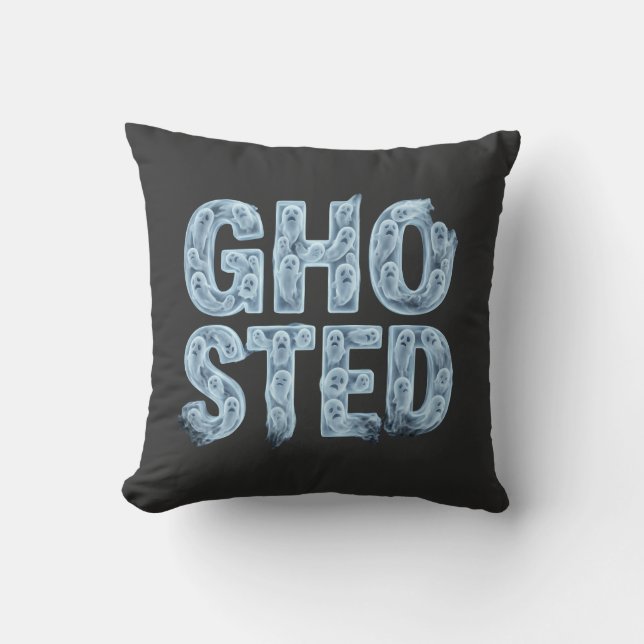Ghosted Translucent Ghost-Typografie Lustiger Dati Kissen (Vorderseite)