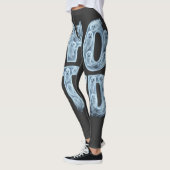 Ghosted Translucent Ghost-Typografie Lustiger Dati Leggings (Links)