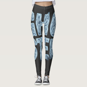 Ghosted Translucent Ghost-Typografie Lustiger Dati Leggings