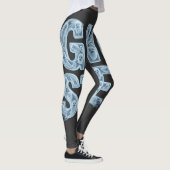Ghosted Translucent Ghost-Typografie Lustiger Dati Leggings (Rechts)