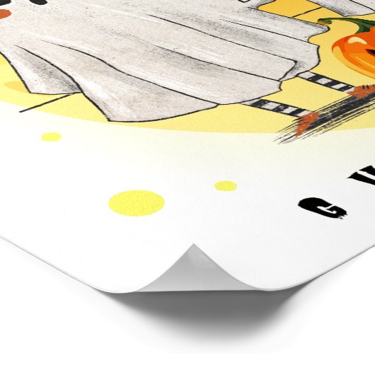 Ghosted Vibes Halloween Wall Art Poster (Ecke)