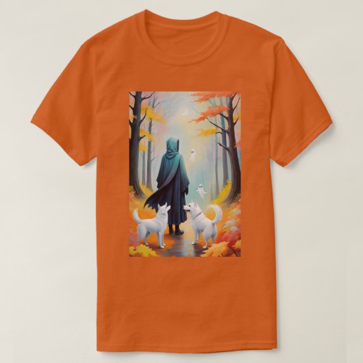 Ghosted Walk: Hunde und Spirituosen im Herbst T-Shirt (Design vorne)