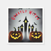 Ghosted Wipes Creepy Halloween Jack 'o Lantern Serviette (Vorderseite)