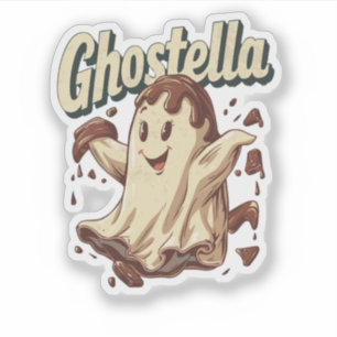 Ghostella SpookyFunny Ghost Halloween Food Puff Aufkleber