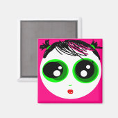 Ghostie Girl Magnet (Hellrosa) (Vorderseite/Rückseite)