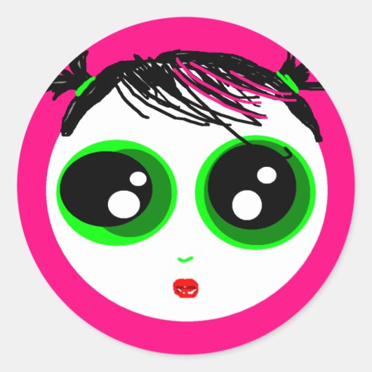 Ghostie Girl Sticker (Hot Pink) (Vorderseite)