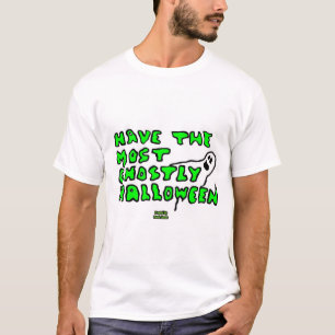 Ghosting Halloween Men's White Basic T Shirt