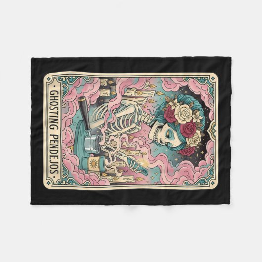 Ghosting Pendejos Funny Día De Los Muertos Tarot C Fleecedecke (Vorderseite (Horizontal))
