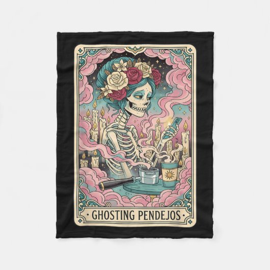 Ghosting Pendejos Funny Día De Los Muertos Tarot C Fleecedecke (Vorderseite)