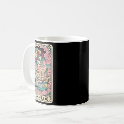 Ghosting Pendejos Funny Día De Los Muertos Tarot C Kaffeetasse (Vorderseite Links)