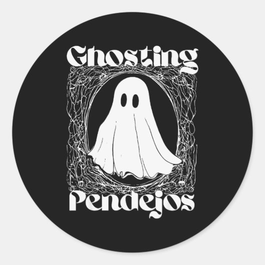 Ghosting Pendejos Funny Mexican Ghost Halloween Hi Runder Aufkleber (Vorderseite)