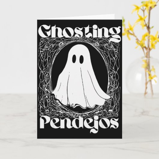 Ghosting Pendejos Lustiger Mexikanischer Geist Hal Karte (Gelbe Blume)