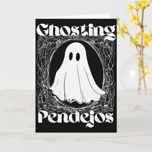 Ghosting Pendejos Lustiger Mexikanischer Geist Hal Karte (Gelbe Blume)