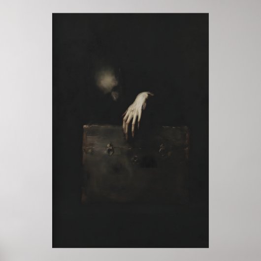 Ghostly Figure Reaching Out of Antique Chest Poster (Vorne)