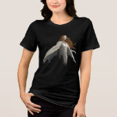 Ghostly Lady in White with Fiery Hair Tri-Blend Shirt (Vorderseite)