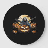 Ghostly Sloth's Midnight Haunt Classic T-Shirt Große Wanduhr (Vorderseite)